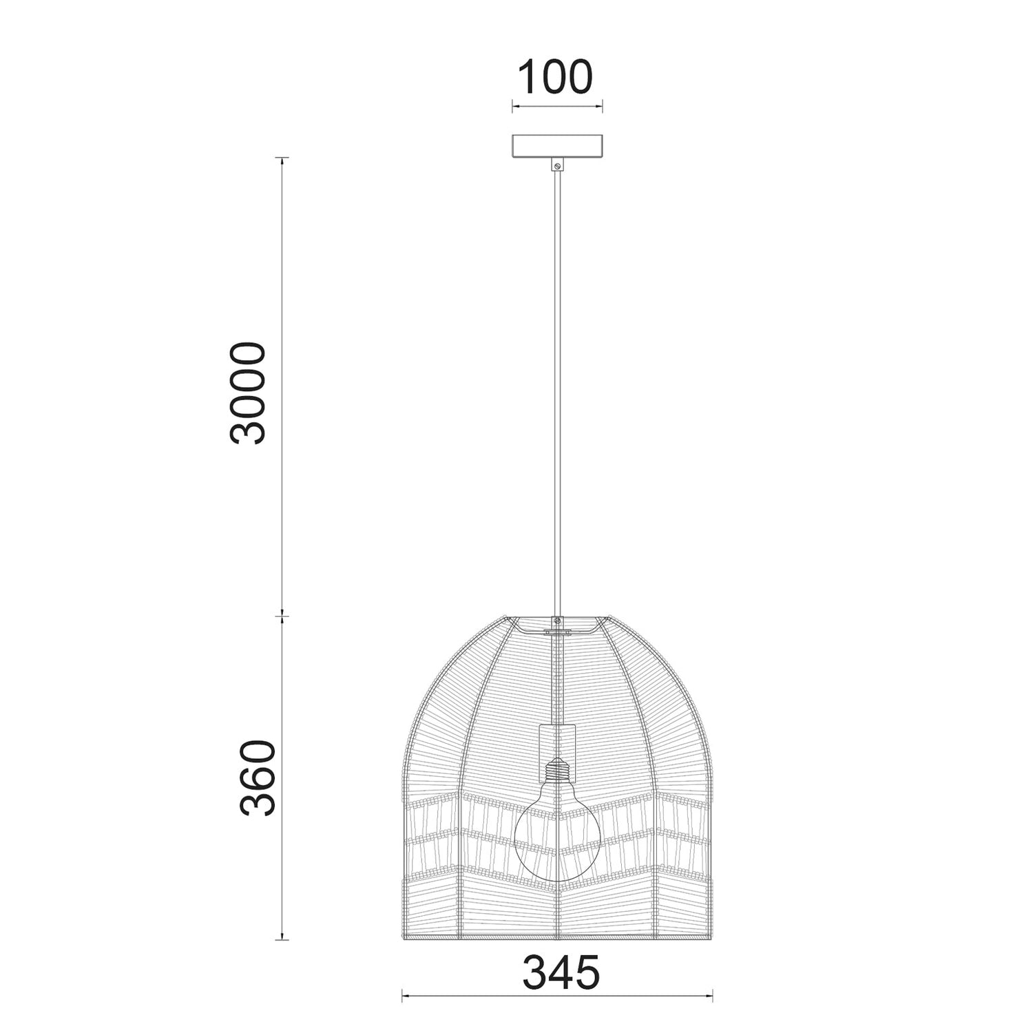 ROTA: Bohemian Interior Natural Rattan Ellipse Pendant Light