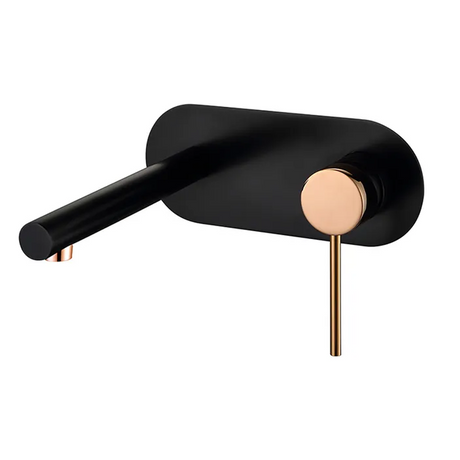 ROUL Wall Mixer With Spout - Black & Rose Gold
