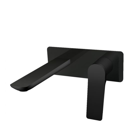 RUSHY Square Wall Mixer With Spout - Black