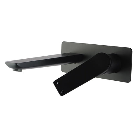 RUSHY Square Wall Mixer With Spout - Black