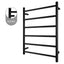 Round Electric Heated Towel Rack 6 Bars - Black
