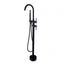 Round Freestanding Bath Mixer With Handheld Shower - Black