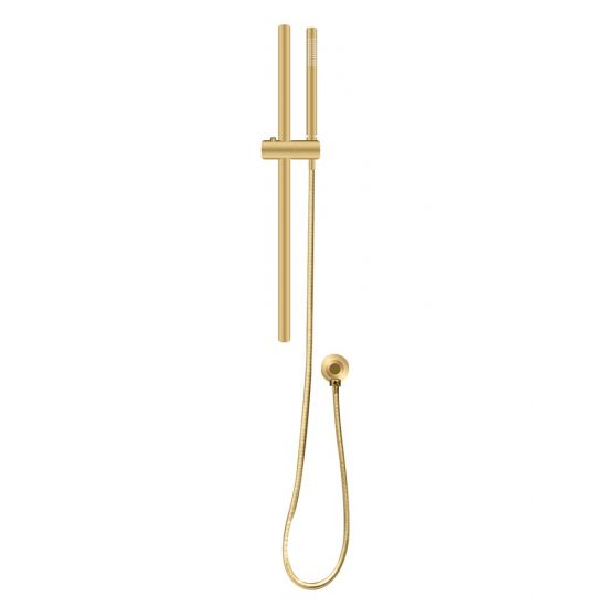 Round Rail With Handheld Shower - Brushed Brass
