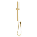 Round Rail With Handheld Shower - Brushed Brass