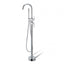 Round Freestanding Bath Mixer With Handheld Shower - Chrome