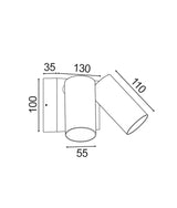 SEC: Surface Mounted LED Tri-CCT Double Adjustable Wall/Pillar Light (Matte White) IP65