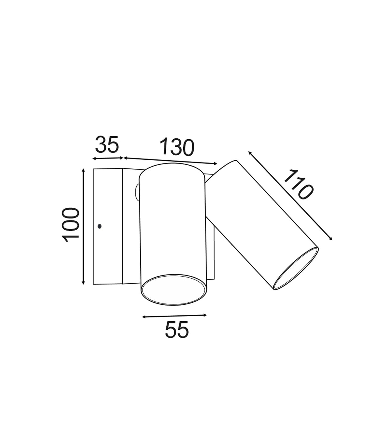 SEC: Surface Mounted LED Tri-CCT Double Adjustable Wall/Pillar Light (Titanium) IP65