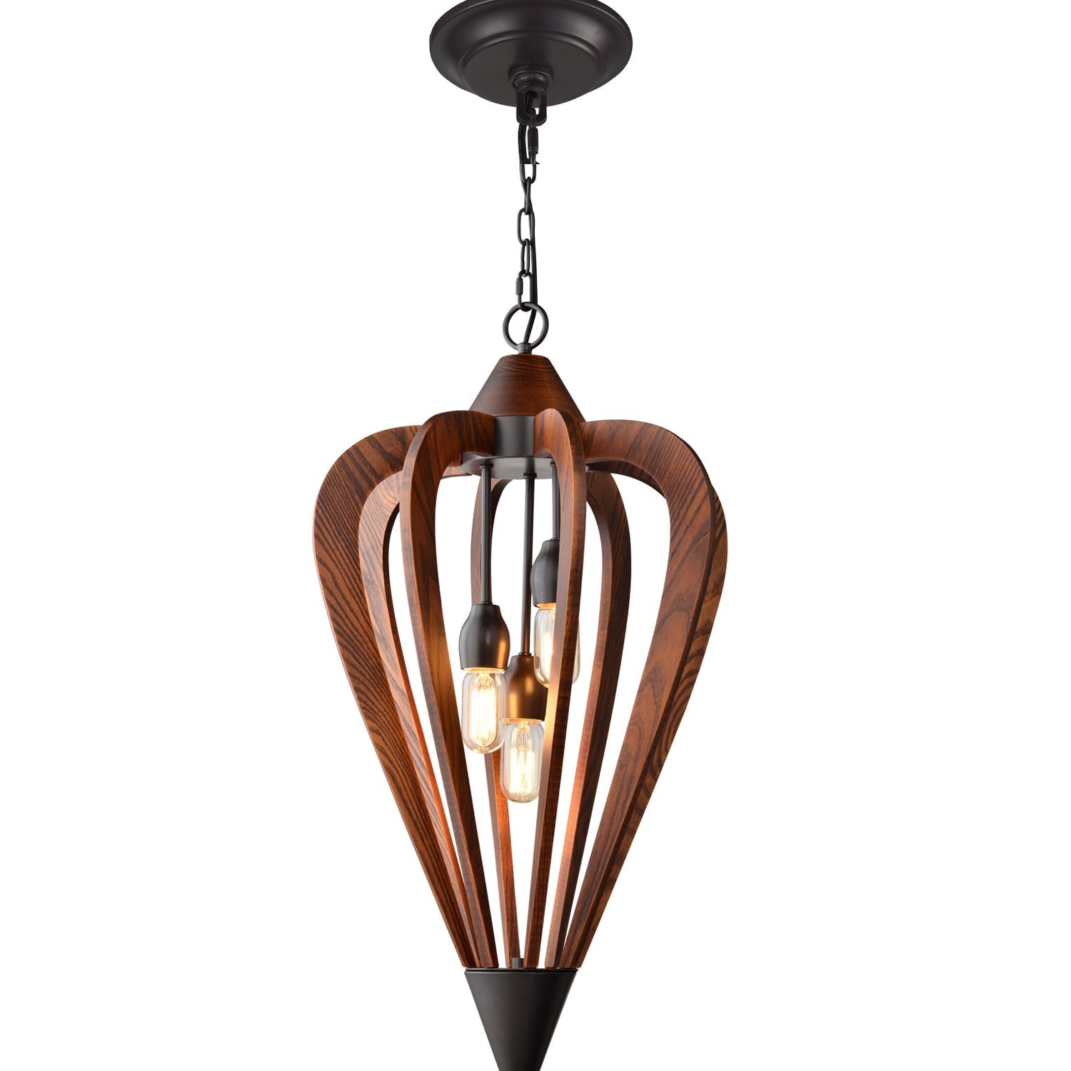 SENORITA: Rustic Medium Tuscan Coffee Cherry / Winter Moss Wood Pendant Lights