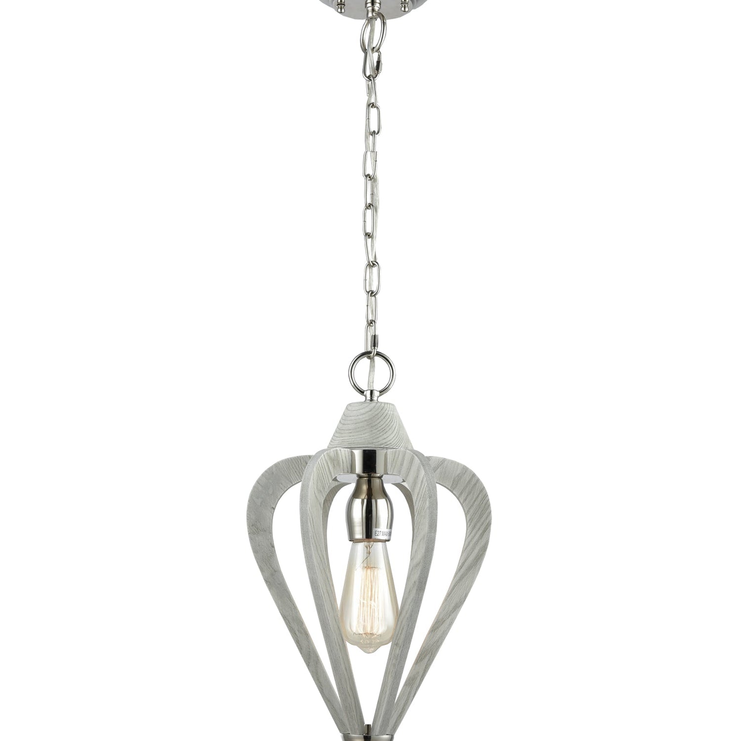 SENORITA: Rustic Small Tuscan Coffee Cherry / Winter Moss Wood Pendant Light