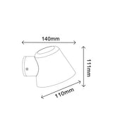 SKOPA: Exterior Glass Diffuser Flat Top Cone Surface Mounted Wall Lights IP44