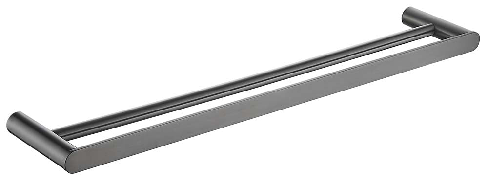 Sleek Double Towel Rail (Brushed Gun Metal)