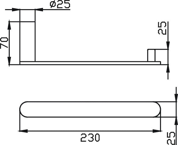 Sleek Hand Towel Rail (Chrome)