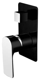 Sleek Wall Mixer With Diverter (Black/Chrome)