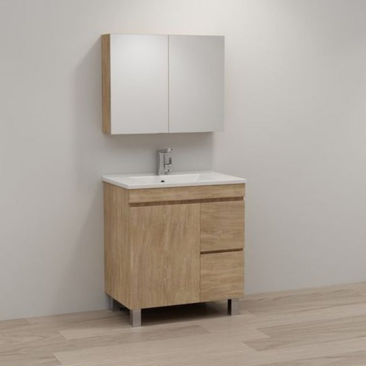 ABS MFL2 Light American Oak Freestanding Vanity 750mm