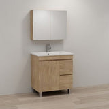 ABS MFL2 Light American Oak Freestanding Vanity 750mm