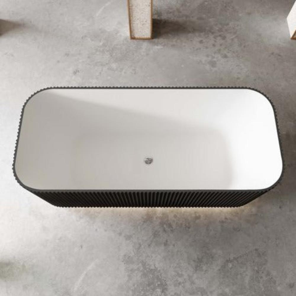 MILANO Free-Standing Bathtub with Non-Overflow (Matte Black & white) (1500/1700mm)