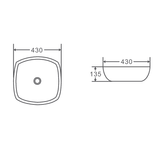 SQ 43 Counter-Top Square Basin (Square: 430x430x135)