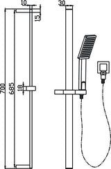 Bonza Hand Shower On Rail (Chrome)