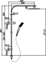 Eric Shower System With Rail (Chrome)
