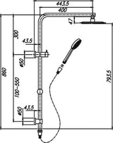 Chris Shower System With Rail (Chrome)