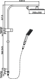 Bonza Shower System With Rail (Chrome)