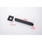 Cavallo Square Ceiling Shower Arm 200mm - Matte Black Technical Drawing
