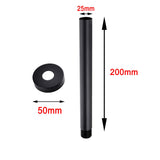 Pentro Round Ceiling Shower Arm 200mm - Matte Black Technical Drawing