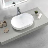 RECTANGULAR OVAL BASIN 580x350mm with Optional Mixer & Pop-Up