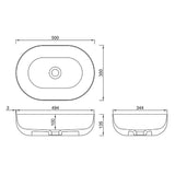 PORTOFINO Basin Matte White (Oval: 500X345X135)