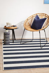 Shore Navy White Outdoor Rug