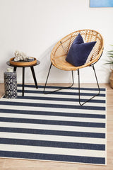 Shore Navy White Outdoor Rug