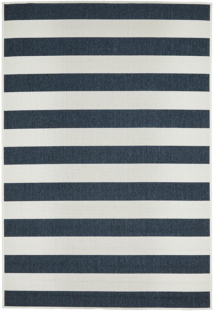 Shore Navy White Outdoor Rug