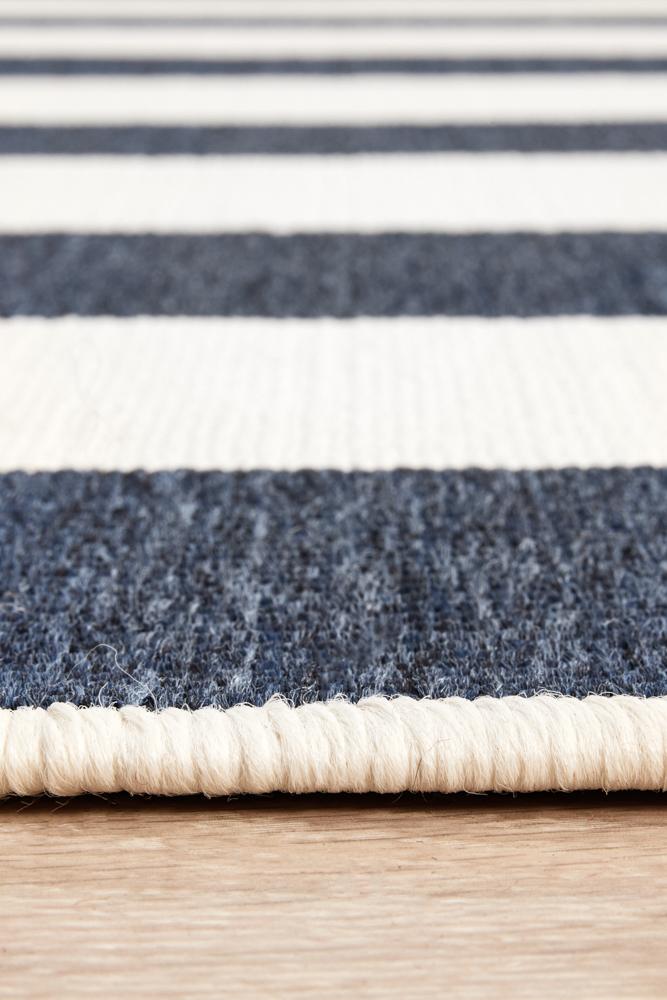 Shore Navy White Outdoor Rug