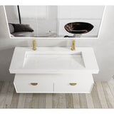 Moonlight Solid Surface Basin with Optional Mixer & Bottle Trap (Rectangle: 1200x460x80)