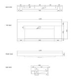 Tiara Wall Hung Vanity and Basin 1200mm White