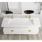 Moonlight Solid Surface Basin with Optional Mixer & Bottle Trap (Rectangle: 1500x460x80)