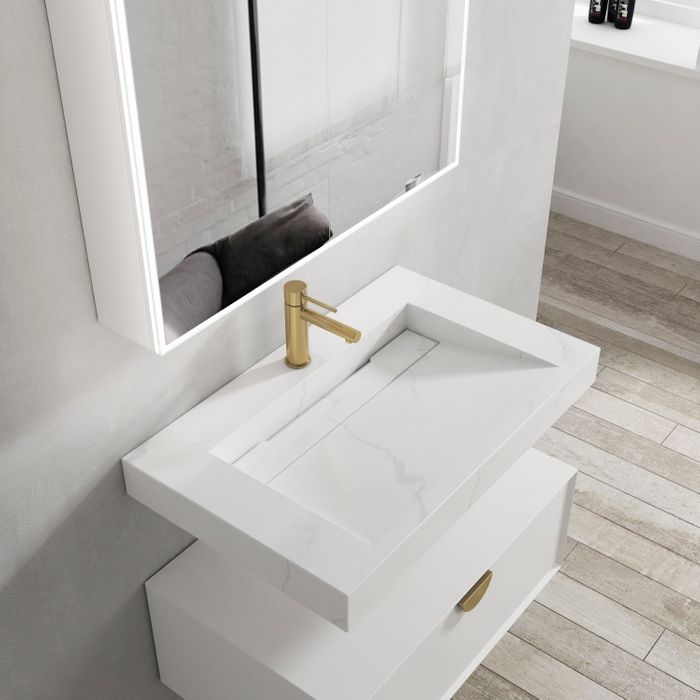 Tiara Wall Hung Vanity and Basin 750mm White