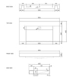 Moonlight Solid Surface Basin with Optional Mixer & Bottle Trap (Rectangle: 900x460x80)