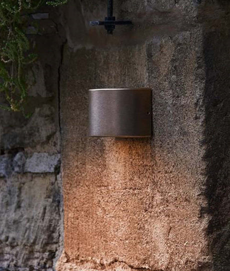 STE: Exterior 12V Bronze Curved Surface Mounted Step / Wall Lights IP54