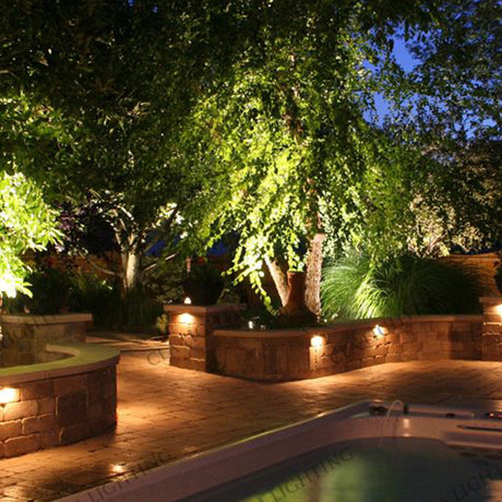 STE: Exterior 12V Bronze Curved Surface Mounted Step / Wall Lights IP54