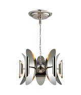 STRATO: Abstract Polished Nickel Hardware with Stainless Steel Pendant Light