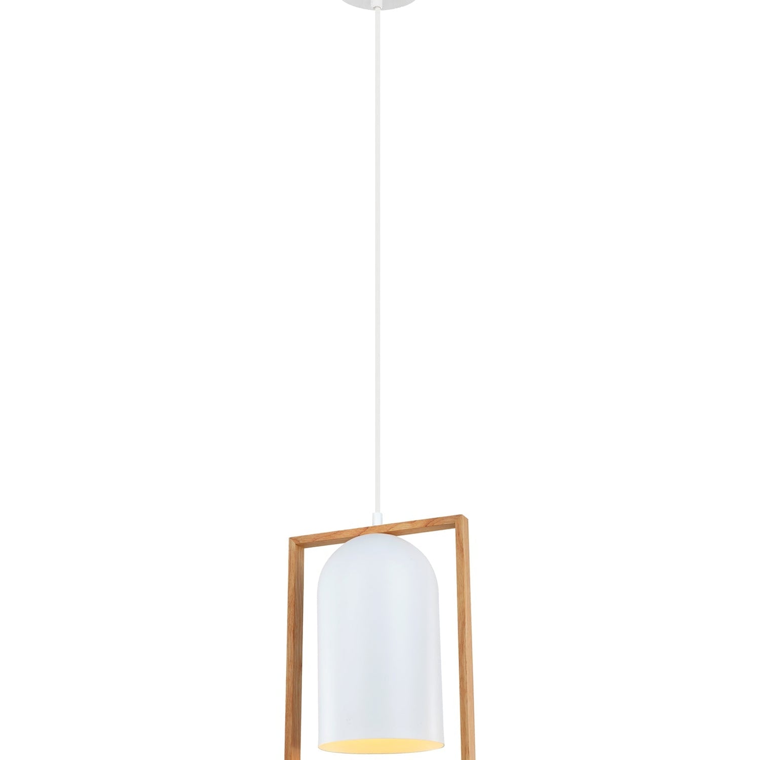 SWING: Oblong Wood Frame Pendant Lights