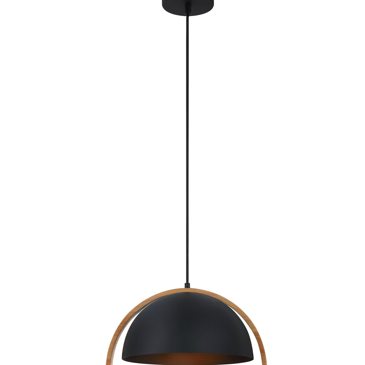 SWING: Dome With Wood Frame Pendant Lights