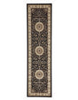 Sydney Medallion Runner Black With Ivory Border Runner Rug