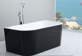 Elivia Free Standing/Back to wall Bathtub with Non-Overflow (Gloss/Matte Black & White) (1400/1500/1700mm) - Clearance
