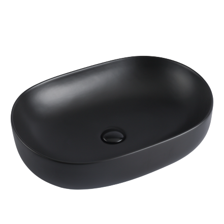 POSEIDON Matte Black Ceramic Basin (Rectangle: 490x350x135)