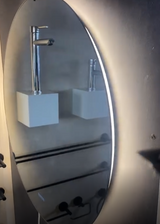 AQUA Back-Lit LED Round Frameless Mirror 900x900mm