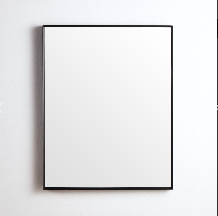 Poseidon Rectangle Framed Mirror 600/750/900/1200mm - Matte Black