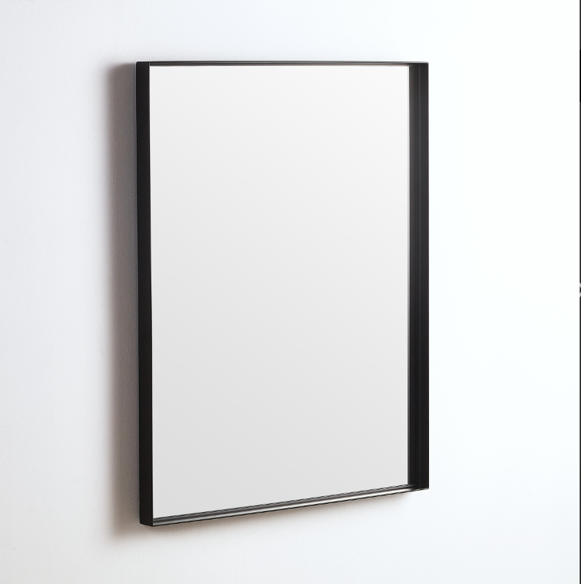 Poseidon Rectangle Framed Mirror 600/750/900/1200mm - Matte Black