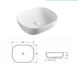 Aulic BENNETT Ceramic Basin (Oval: 465x375x120)